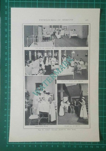 (35)  The St John's Seaside Hospital New York America  - 1914 Cutting