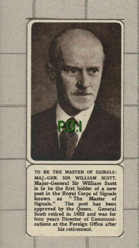 (5447) Major General Sir William Scott Royal Corps Master of Signals  1961 Clip