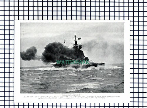 (7499) HMS Duke Of York Ship Royal Navy WW2  - c.1945 Cutting