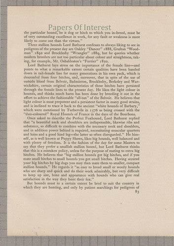 Earl Bathurst Hunt Foxhunting Vale Of The White Horse VWH -  c.1930s Article