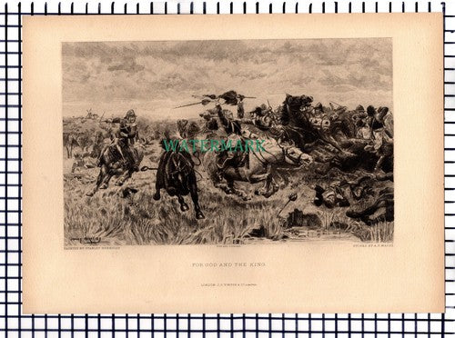 For God And The King Stanley Berkeley A P Masse  - 1891 Print  /Etching