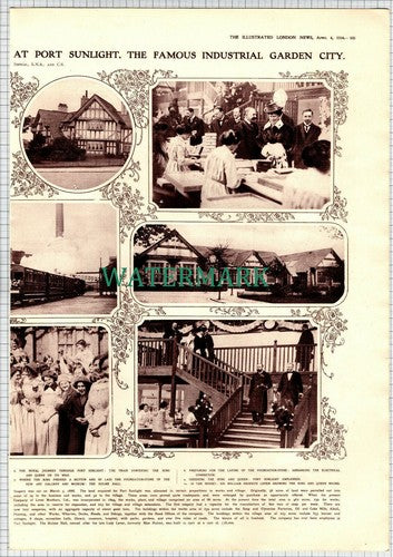 PORT SUNLIGHT Soap Works Soapery Sir William Hesketh Lever - 1914 Article