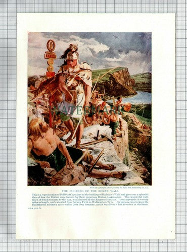 (6817) Building Of Hadrian's Wall Roman Wall - c.1930s Book Print
