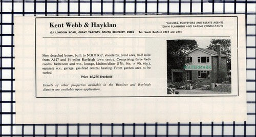 C6585) Rayleigh Essex House Sale Advert - c.1964 Cutting