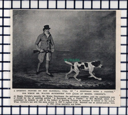 C6204) Mr Walter Hutchinson Publisher Christie's Art Sale - 1945 Cutting