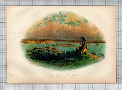 View From Mount Edgcumbe Plymouth Devon - c.1910 Print