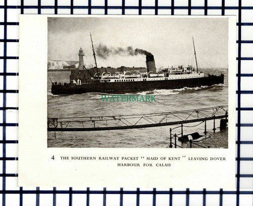 C6722) Southern Railway Packet Maid Of Kent Dover Harbour - 1947 Cutting