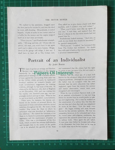 (6781) Herbert Spencer Philosopher  - 1954 Article