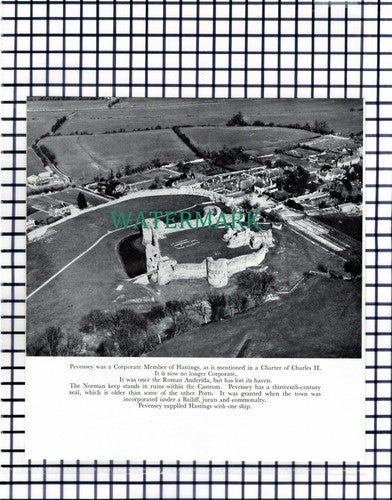 (7728) Pevensey Norman Keep / Tenterden Aerial View - 1957 Book Print