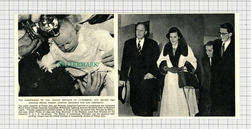 C2490) Princess of Luxemburg Marie Prince Jean Princess Josephine - 1954 Clip