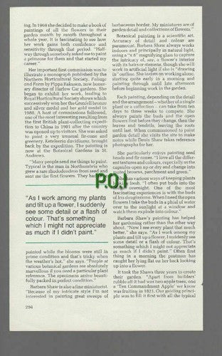 Barbara Shaw Botanical Artist Cononley Skipton Harlow Car - 1989 Article