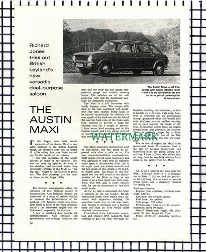 (7068) Austin Maxi Car Review - 1970 Article