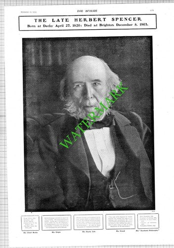 Herbert Spencer Philosopher   Arthur Bourchier Garrick Theatre - 1903 News Page