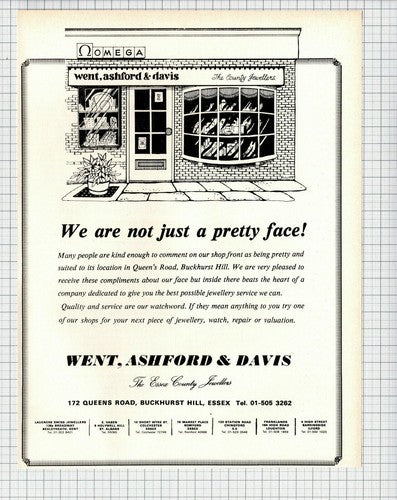 Went Ashford & Davis Jewellers Buckhurst Hill Essex  - 1975 Advert