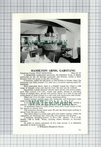 C7524) Hare And Hounds Bamford Rochdale Hamilton Arms Garstang - c.1970s Cutting