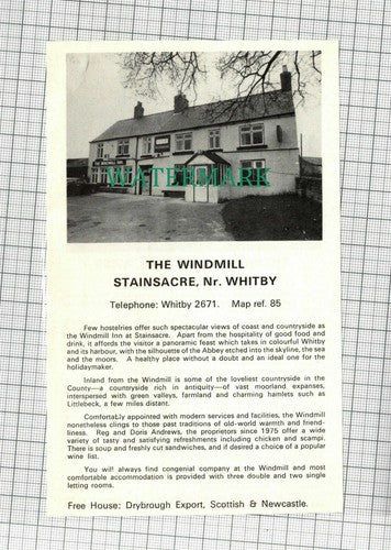 C1626) The WIndmill Stainsacre Reg Andrews / Wombwell Arms Wass Pinchon  c.1976