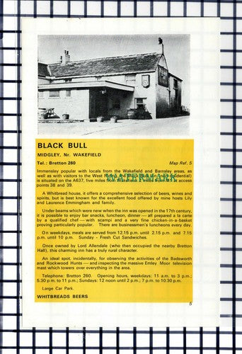 C6437) Black Bulll Midgley Wakefield / The Branch Inn Greetland Halifax  Cutting