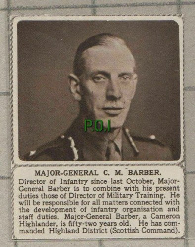 (C670) Major General C M Barber Cameron Highlander - (SMALL!) 1949