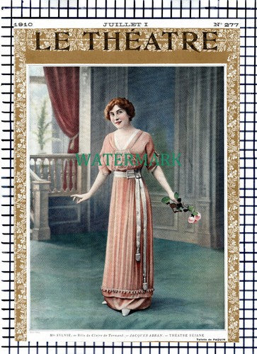 Mlle Sylvie Jacques Abran Actress Theatre Rejane  - 1910 Cutting / Print