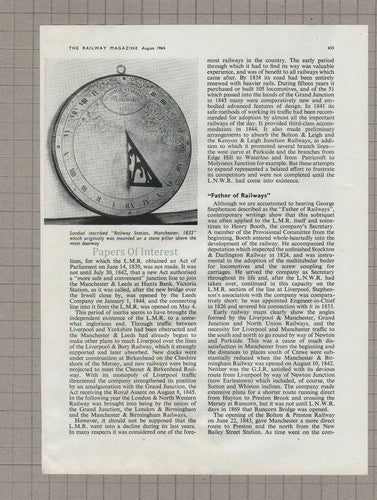 The Liverpool & Manchester Railway Moorish Arch - 1960s Article