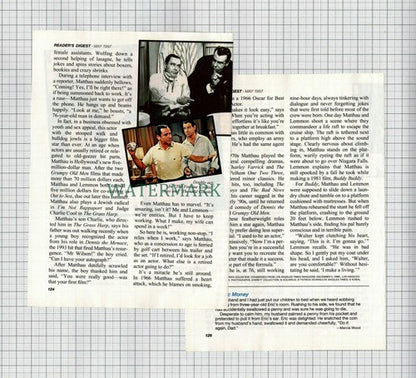 (8540) Walter Matthau  - 1997 Article
