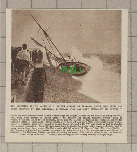 C2086) The Yacht GULL Driven Ashore Seaford George Pollock - 1948 Clip