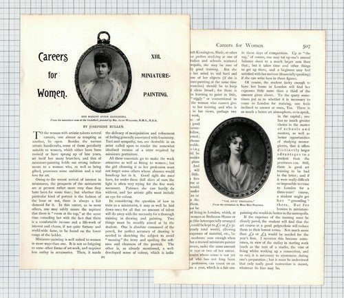(6345) Miniature Painting Careers For Women Josephine Bullen -  c.1905 Article