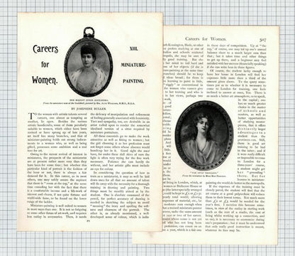 (6345) Miniature Painting Careers For Women Josephine Bullen -  c.1905 Article