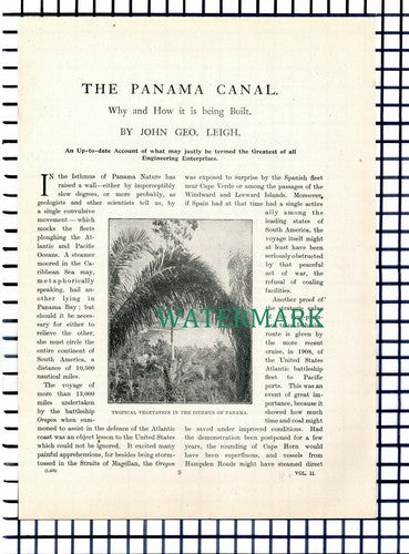 The PANAMA Canal ~ c.1920s  21-Side Article