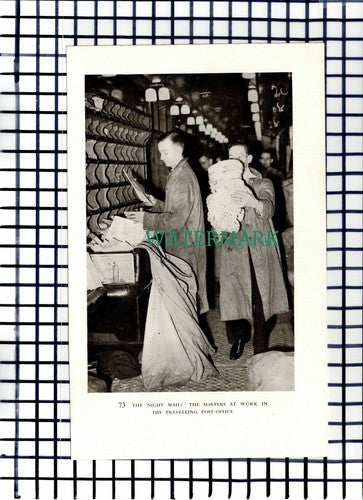 C6219) Night Mail Train Sorters Travelling Post Office - 1947 Cutting