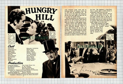 HUNGRY HILL Margaret Lockwood Actress -  1948 Article
