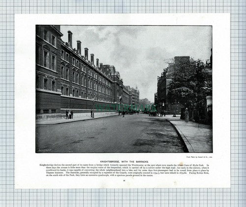X1888) Knightsbridge Barracks / St Paul's Cathedral London - c.1900 Book Print