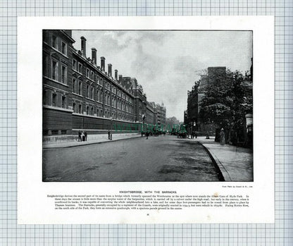 X1888) Knightsbridge Barracks / St Paul's Cathedral London - c.1900 Book Print