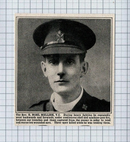 The Rev E Noel Mellish VC -   World War 1 Small Clipping c.1918
