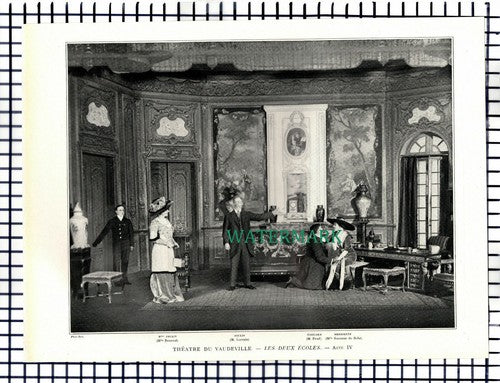 X1591) Theatre Du Vaudeville Beauval  Lorrain Suzanne de Behr  - 1910 Book Print