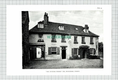 (6585) Broad St Stamford / Running Horses Mickleham Surrey Dbl/Sided Book Print