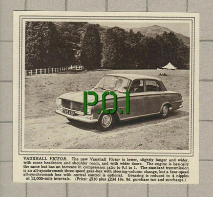 (5244) Vauxhall Victor / Triumph Herald - 1961 Double-Sided Paper Cutting