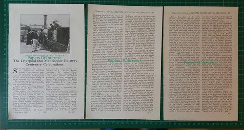 (6592) The Liverpool & Manchester Railway LION Ashton Davies   - 1930 Article