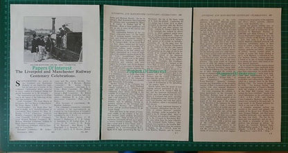 (6592) The Liverpool & Manchester Railway LION Ashton Davies   - 1930 Article
