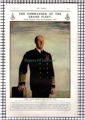 Admiral Sir John Jellicoe Of Scapa - 1919 News Page /  Print