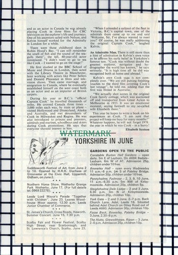C6545) Kelvin Andrew Robin's Hood Bay Captain Cook Yorkshire  1979 Small Article