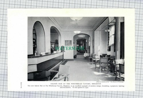 C7791) Whitbread Tavern Brighton /  The Crown Garston -c.1950s Print /Cutting