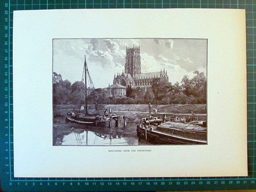 (X402) Doncaster Minster  - c.1895 Cutting /  Print