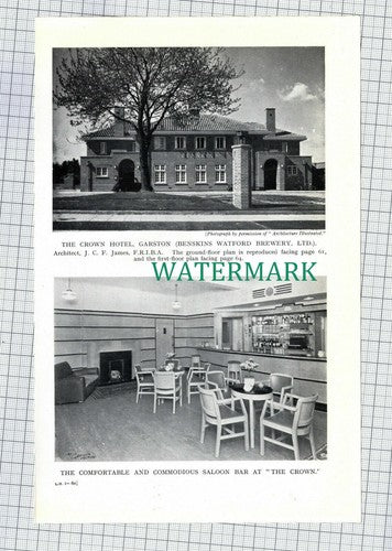 C7792) The Crown Hotel Garston -c.1950s Print /Cutting