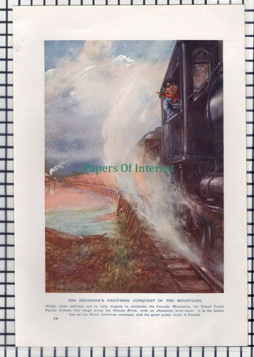 (7004) Grand Trunk Pacific Railway Cascade Mountains -  c.1950s Book Print