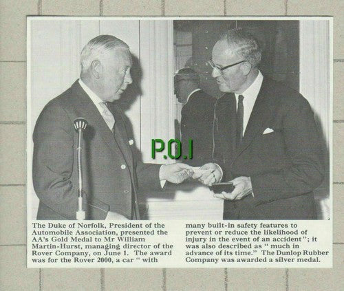 (5285) Duke of Norfolk AA Automobile William Martin-Hurst Rover 2000  - 1966