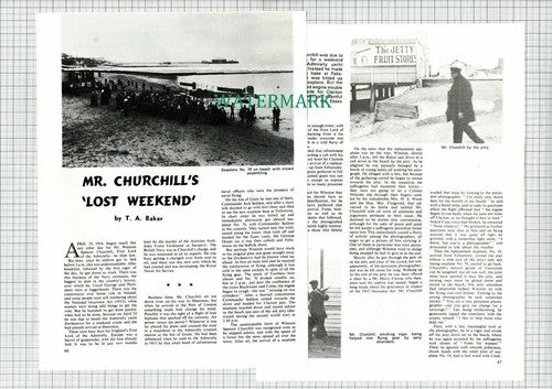(6593) Winston Churchill Clacton Essex Seaplane - 1973 Article