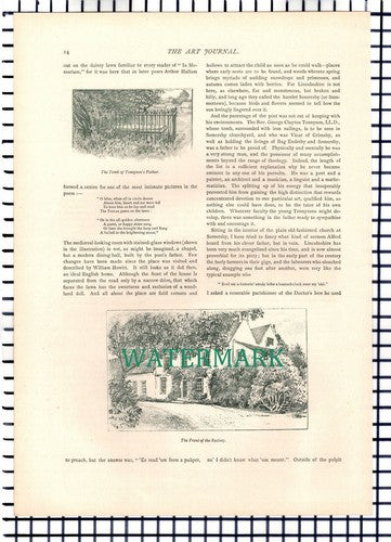 Lord Tennyson Childhood Somersby   ~ 1891   12-Side Article