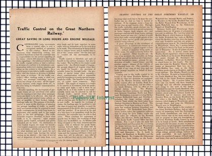 Great Northern Railway Nottingham Leeds Control Room -  1917 Article