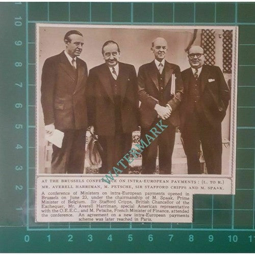 C94) Mr Averell Harriman M Petsche Brussels Conference - 1949 Clip